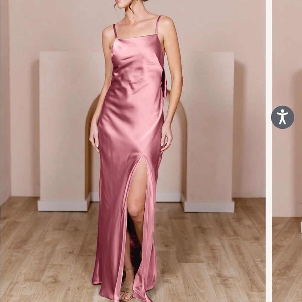 Elegant Pink Satin Gown